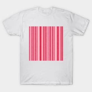 Pink & Red roughen stripes T-Shirt